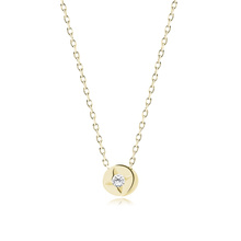 Silver (925) necklace with round zirconia pendant