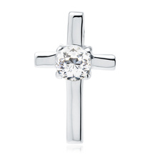 Silver (925) pendant cross with zirconia