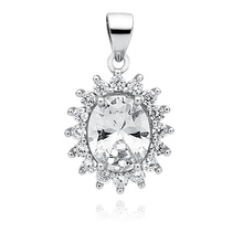 Silver (925) pendant white zirconia