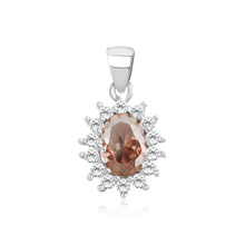 Silver (925) pendant with elegant rhodolite pink zirconia