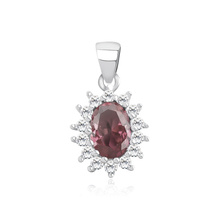 Silver (925) pendant with elegant ruby zirconia