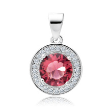 Silver (925) pendant with round ruby zirconia