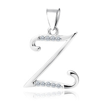 Silver (925) pendant with white zirconias - letter Z