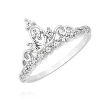 Silver (925) ring - crown with zirconia