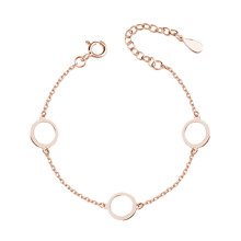 Silver (925) rose gold-plated bracelet - three circles