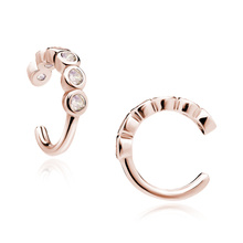 Silver (925) rose gold-plated ear-cuff with morganite zirconias