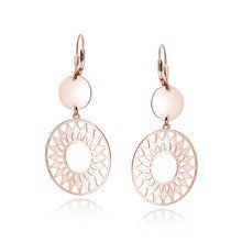 Silver (925) rose gold-plated earrings - mandala with circle