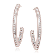 Silver (925) rose gold-plated earrings with zirconia