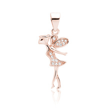 Silver (925) rose gold-plated fairy pendant with zirconia