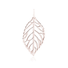 Silver (925) rose gold-plated leaf pendant