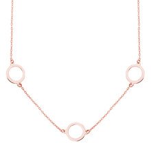 Silver (925) rose gold-plated necklace - three circles