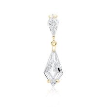 Silver (925) stylish, bridal, gold-plated pendant with white zirconia