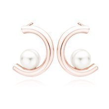 Silver rose gold-plated (925) pearl earrings