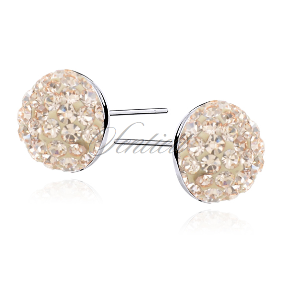 Silver (925) Earrings half ball peach