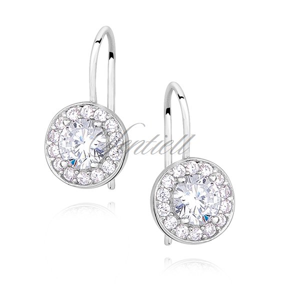 Silver (925) Earrings white colored zirconia