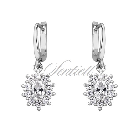 Silver (925) Earrings white zirconia