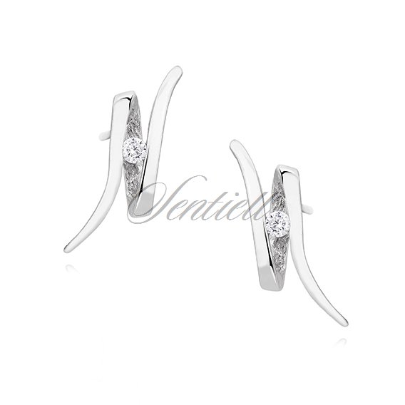 Silver (925) Earrings with white zirconia