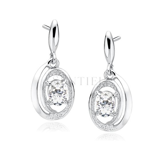 Silver (925) Earrings with white zirconia