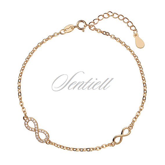 Silver (925) bracelet Infinity with zirconia gold-plated