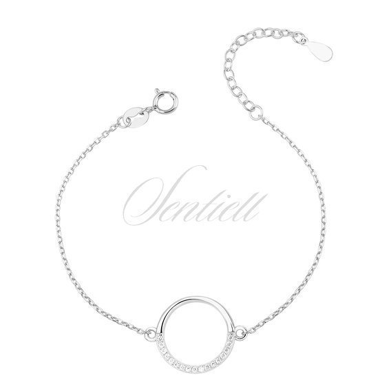 Silver (925) bracelet - cirlce with zirconia