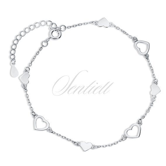 Silver (925) bracelet - hearts