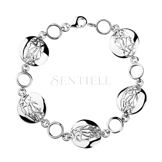 Silver (925) bracelet - openwork, round elements