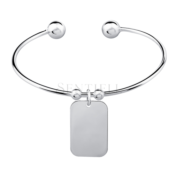 Silver (925) bracelet - rectangle pendant