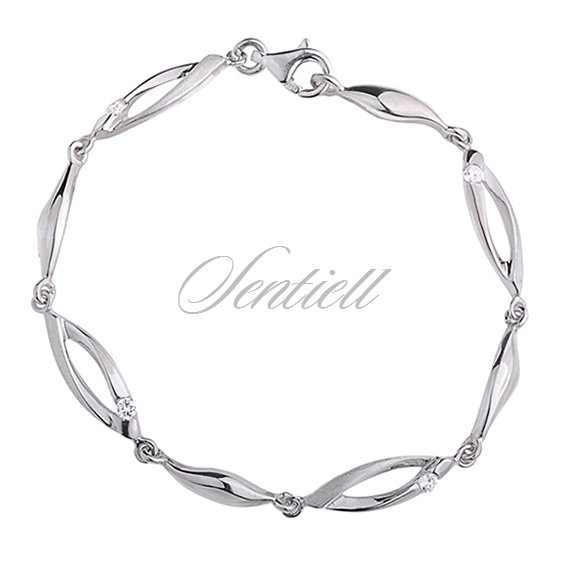 Silver (925) bracelet white zirconia