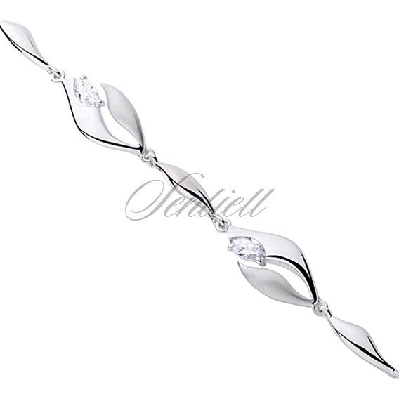 Silver (925) bracelet white zirconia