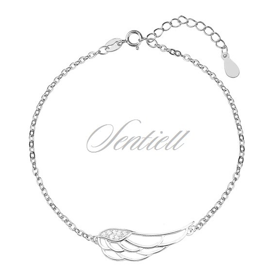 Silver (925) bracelet - wing with zirconia