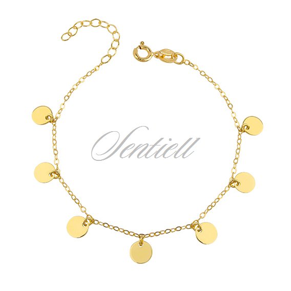 Silver (925) bracelet with gold-plated round pendants