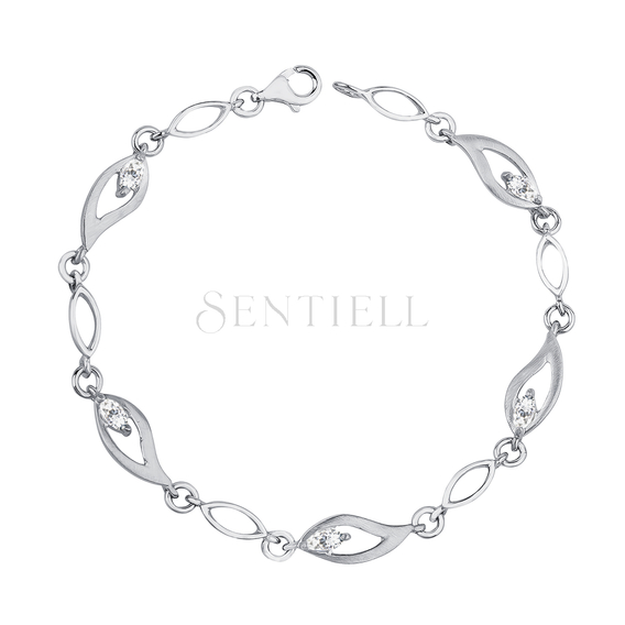 Silver (925) bracelet with white zirconia