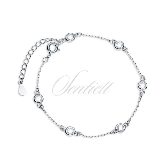 Silver (925) bracelet with white zirconias