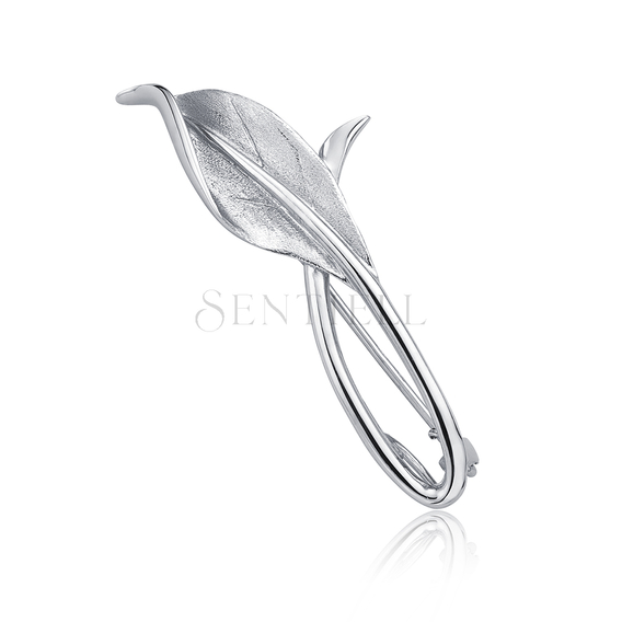 Silver (925) brooch leaf