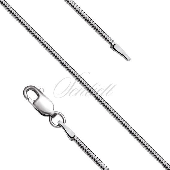 Silver (925) chain 8 sides snake  Ø 0160 rhodium-plated