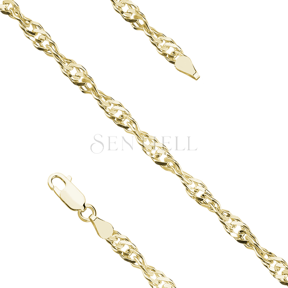 Silver (925) chain singapur bracelet Ø 050 - gold-plated