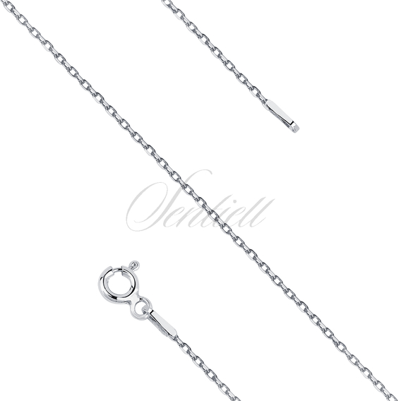 Silver (925) diamond cut anchor chain rhodium-plated