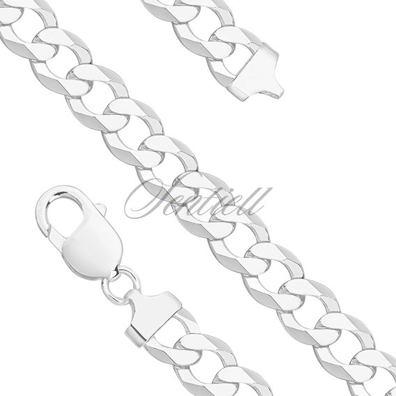 Silver (925) diamond-cut bracelet - curb extra flat Ø 250