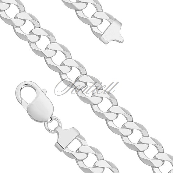Silver (925) diamond-cut bracelet - curb extra flat Ø 250
