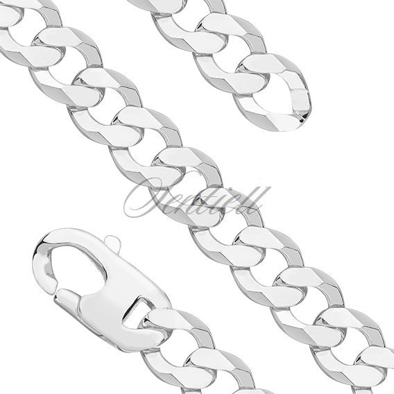 Silver (925) diamond-cut bracelet - curb extra flat Ø 300