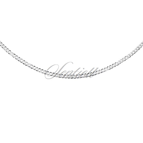 Silver (925) diamond-cut chain - curb extra flat Ø 040 rhodium-plated