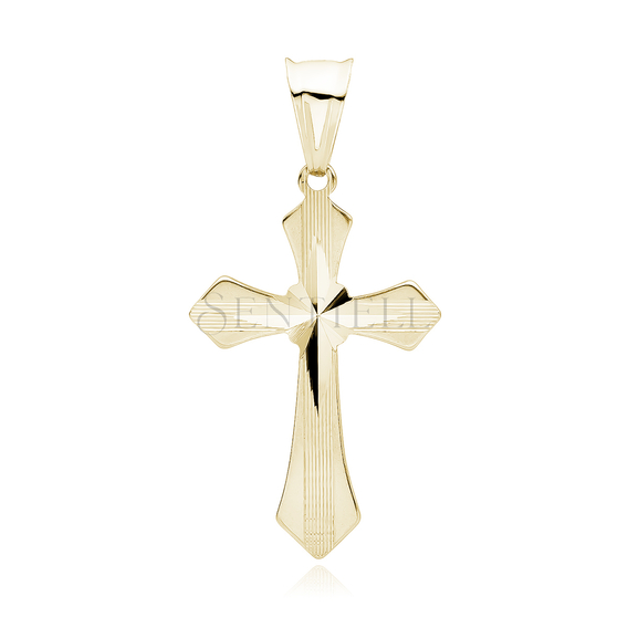 Silver (925) diamond cut gold-plated pendant cross