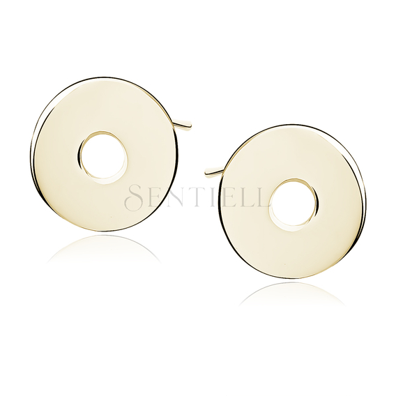 Silver (925) earrings celebrity, gold- plated circles