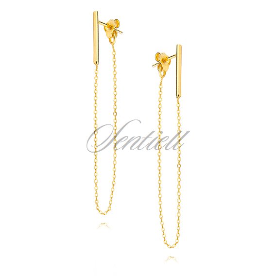 Silver (925) earrings - gold-plated chain