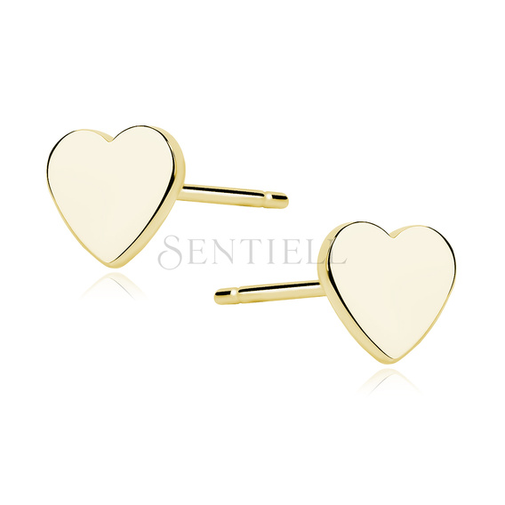 Silver (925) earrings - gold-plated hearts