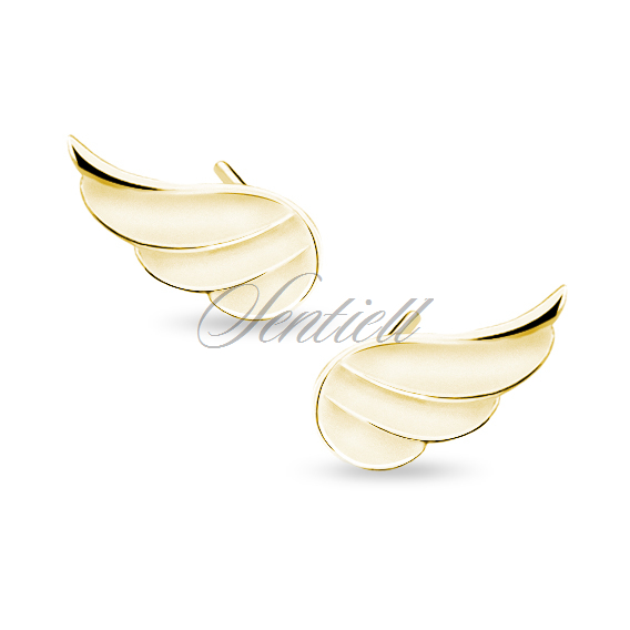 Silver (925) earrings - gold-plated wings