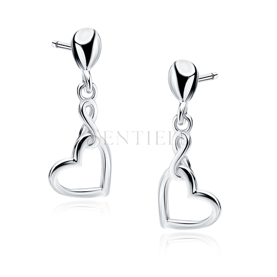 Silver (925) earrings - hearts and infinities