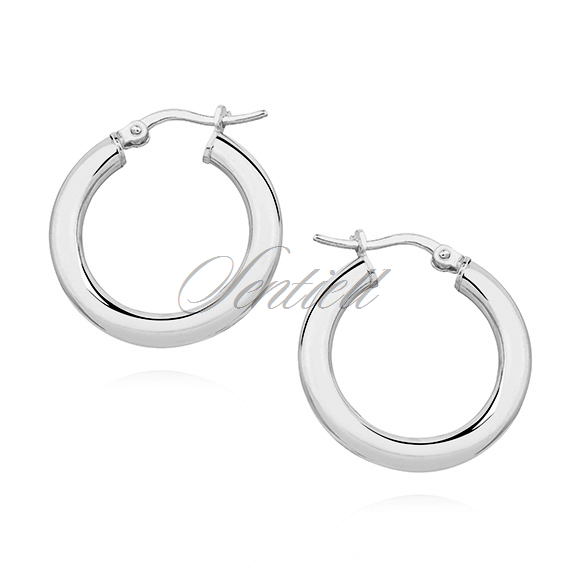 Silver (925) earrings hoops - highly polished