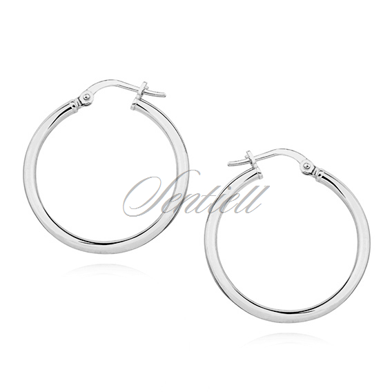 Silver (925) earrings hoops - highly polished