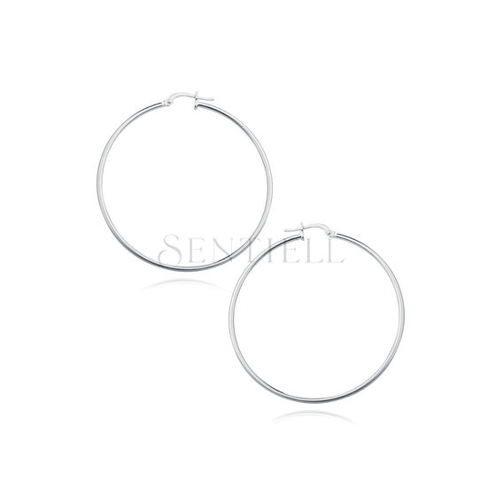 Silver (925) earrings hoops - highly polished